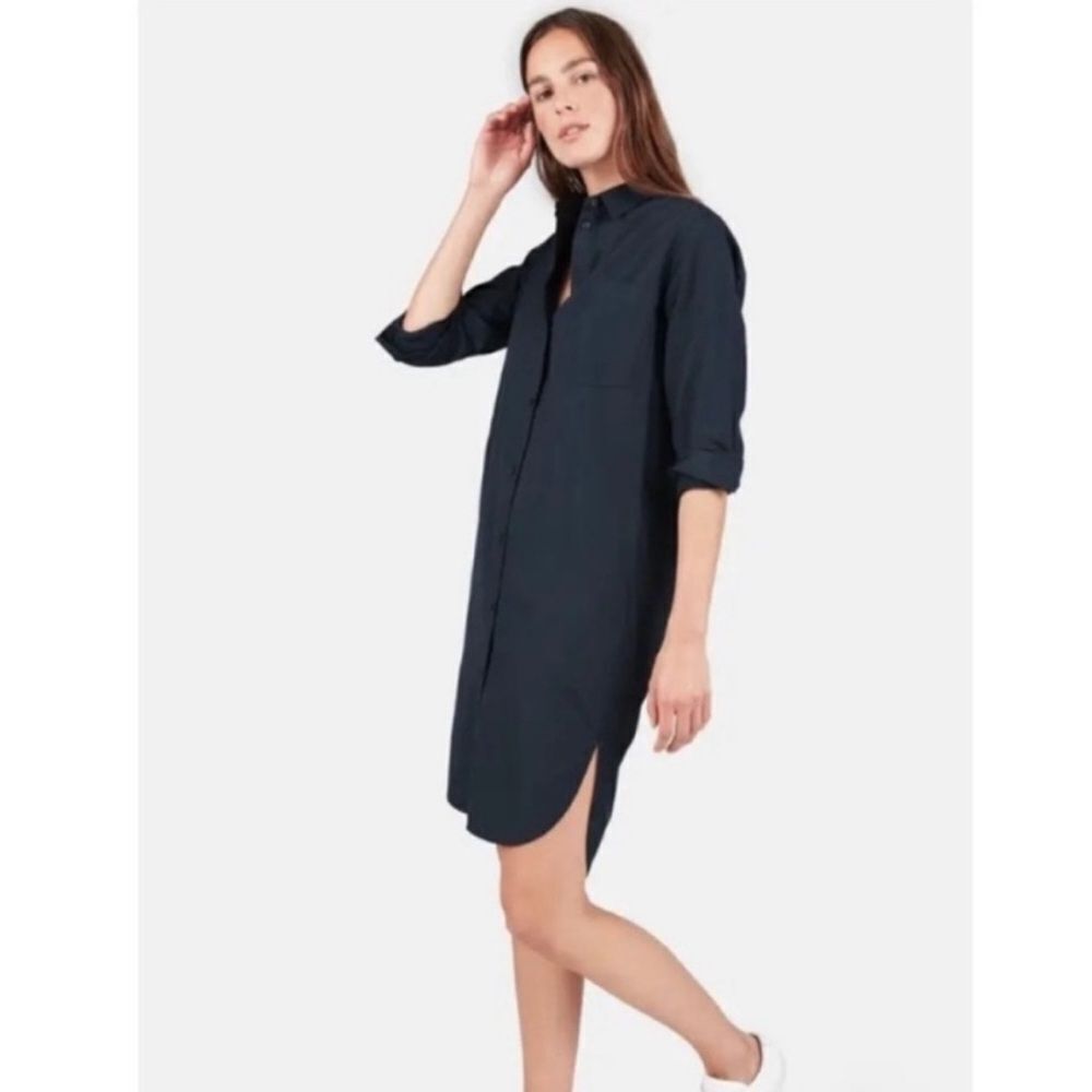 YFB Young Fabulous & Broke Navy Blue Button Up Shirt Dress Women’s Medium